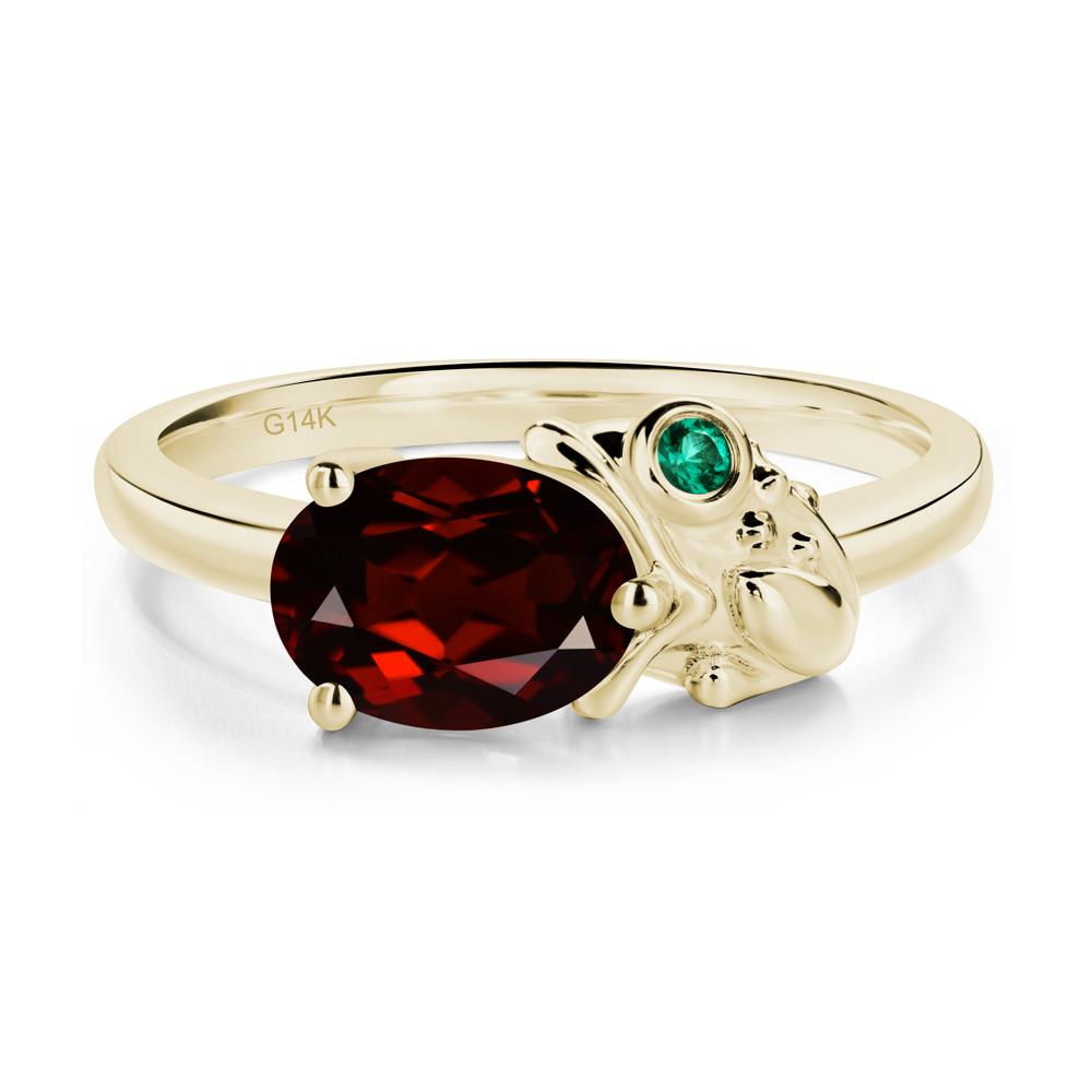 Nature Inspired Toad Garnet and Emerald Ring - LUO Jewelry #metal_14k yellow gold