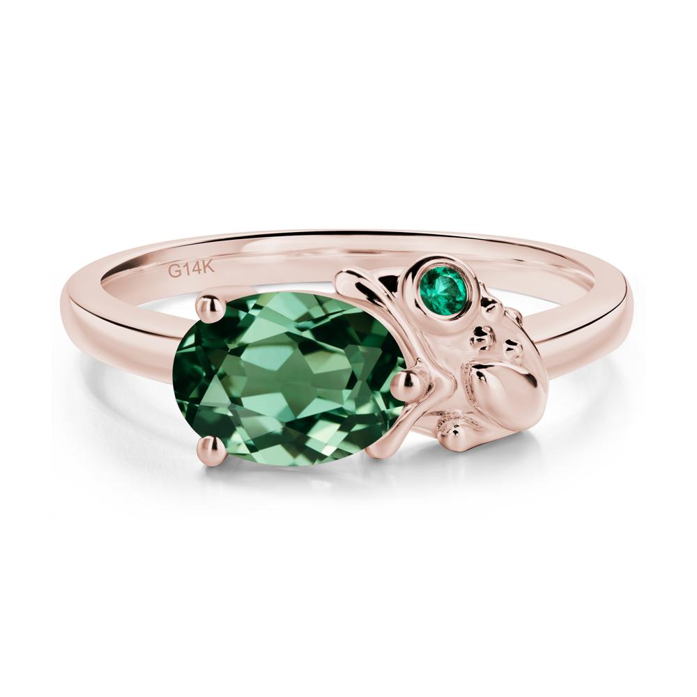 Nature Inspired Toad Green Sapphire and Emerald Ring - LUO Jewelry #metal_14k rose gold