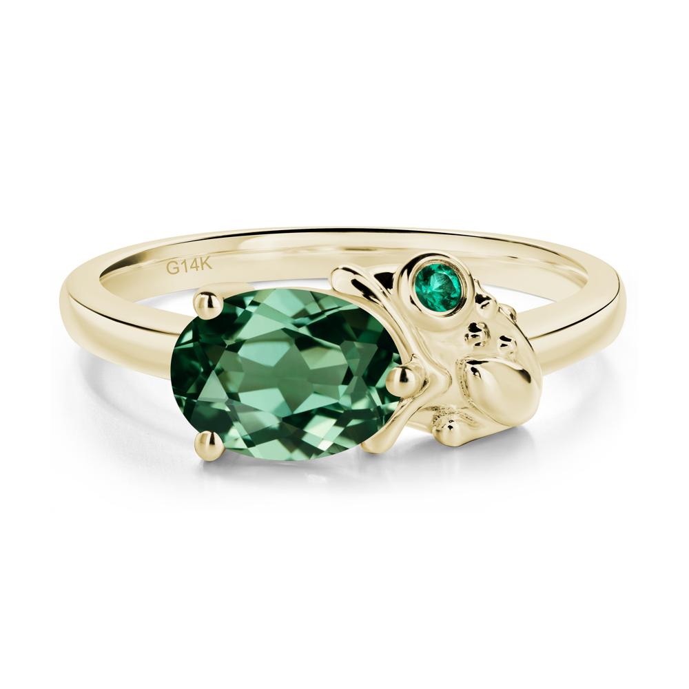 Nature Inspired Toad Green Sapphire and Emerald Ring - LUO Jewelry #metal_14k yellow gold