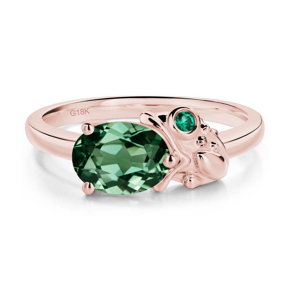 Nature Inspired Toad Green Sapphire and Emerald Ring - LUO Jewelry #metal_18k rose gold