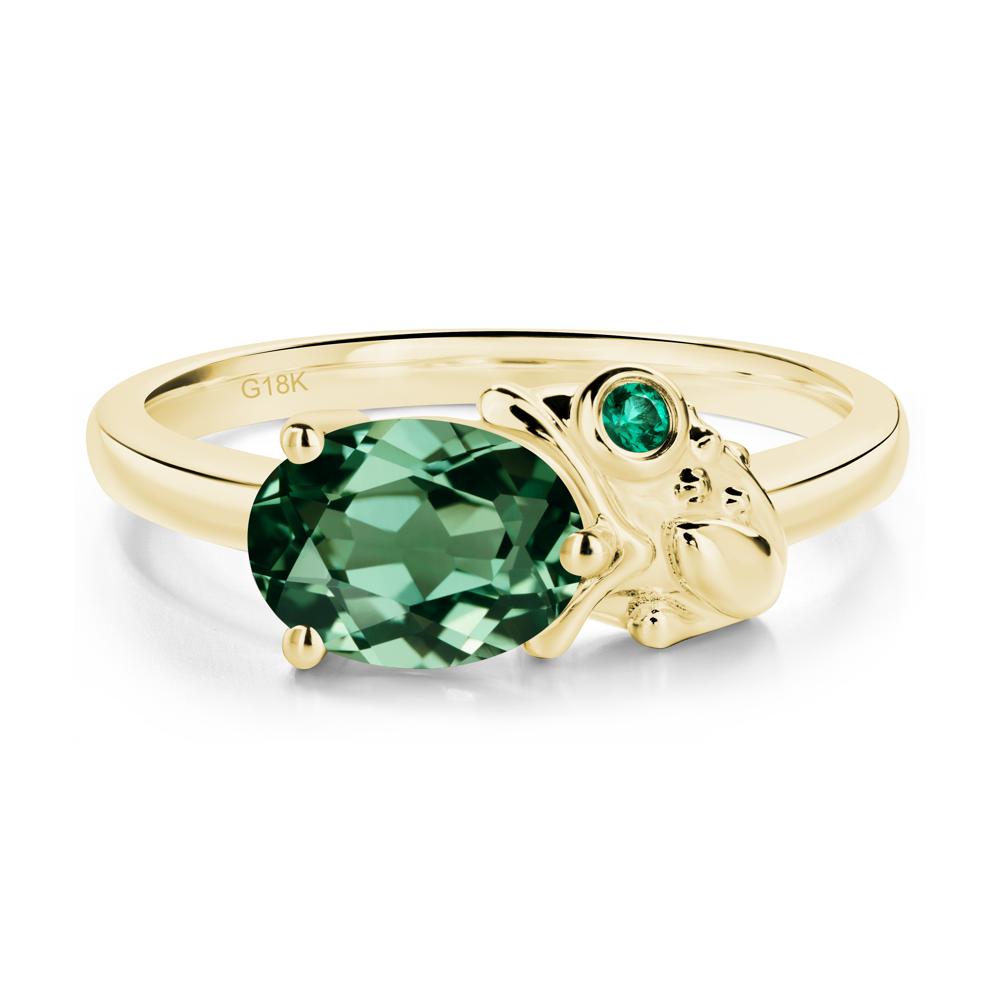 Nature Inspired Toad Green Sapphire and Emerald Ring - LUO Jewelry #metal_18k yellow gold