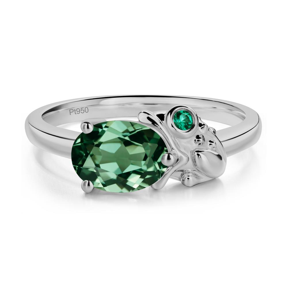 Nature Inspired Toad Green Sapphire and Emerald Ring - LUO Jewelry #metal_platinum