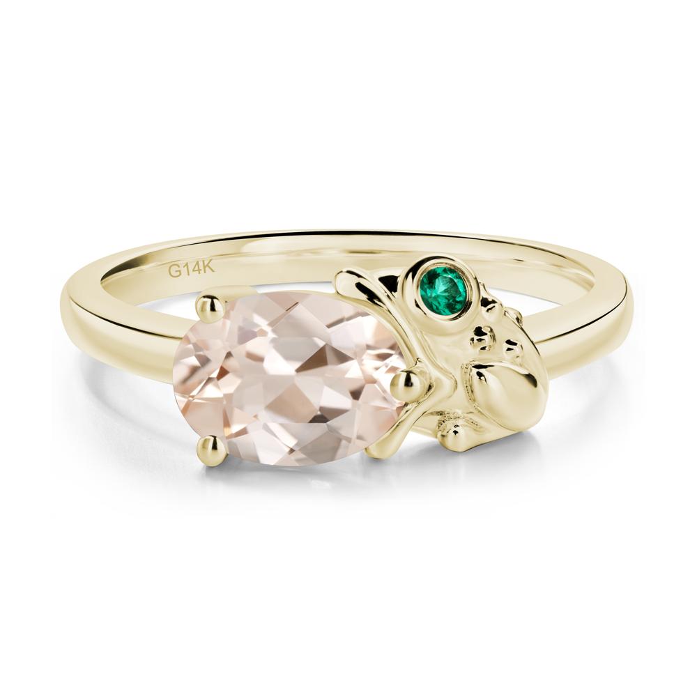 Nature Inspired Toad Morganite and Emerald Ring - LUO Jewelry #metal_14k yellow gold