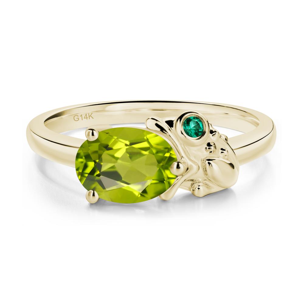 Nature Inspired Toad Peridot and Emerald Ring - LUO Jewelry #metal_14k yellow gold