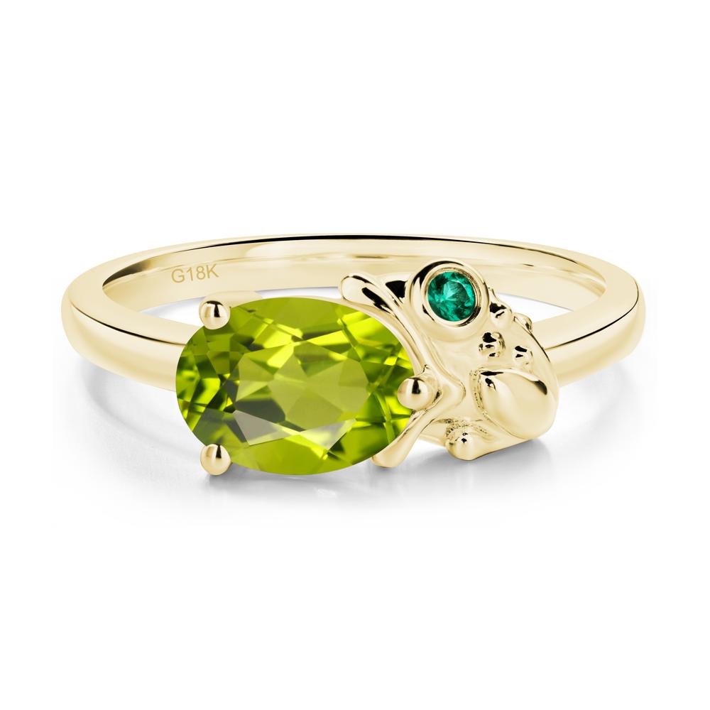 Nature Inspired Toad Peridot and Emerald Ring - LUO Jewelry #metal_18k yellow gold