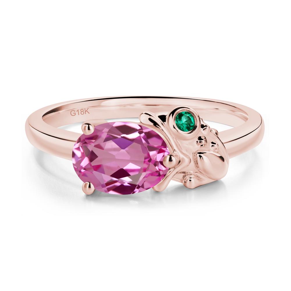 Nature Inspired Toad Pink Sapphire and Emerald Ring - LUO Jewelry #metal_18k rose gold