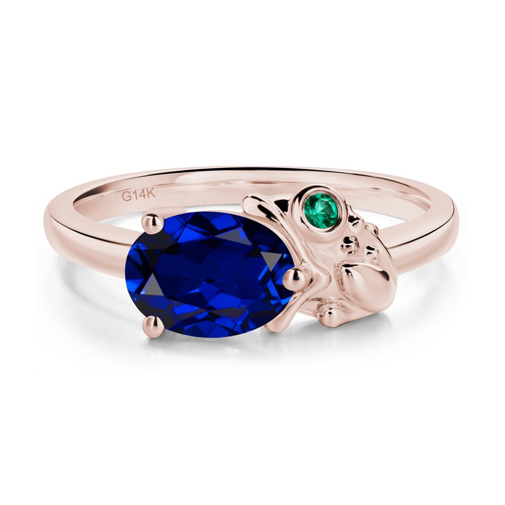 Nature Inspired Toad Sapphire and Emerald Ring - LUO Jewelry #metal_14k rose gold