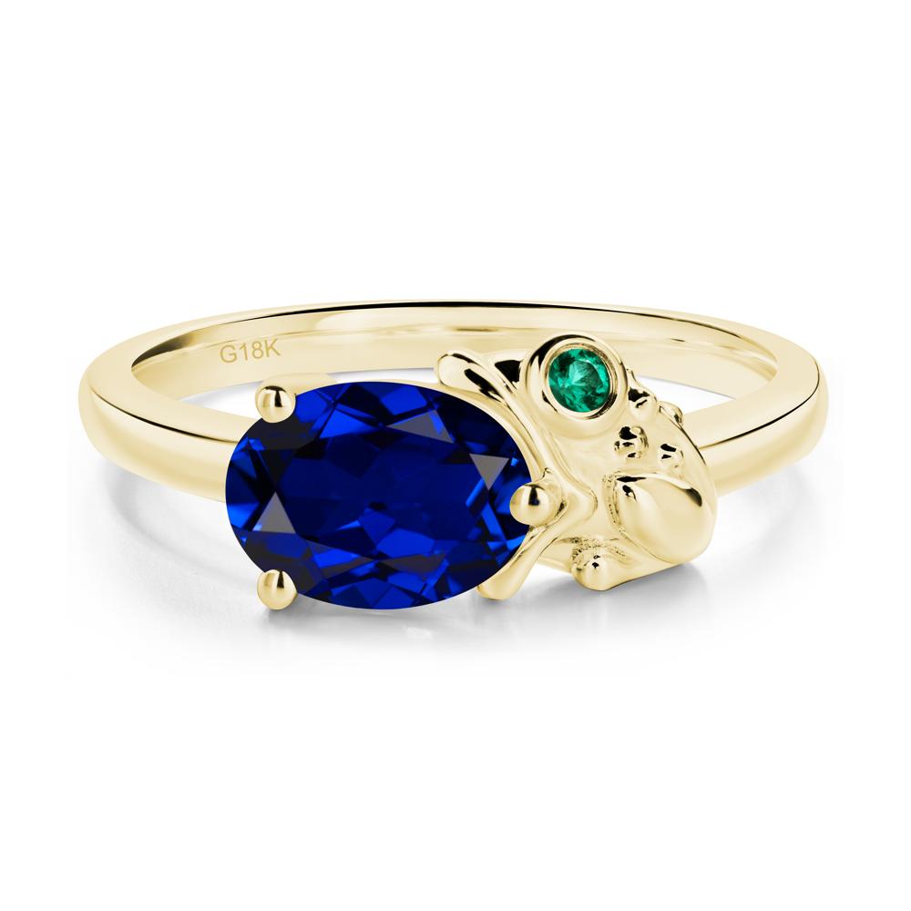 Nature Inspired Toad Sapphire and Emerald Ring - LUO Jewelry #metal_18k yellow gold