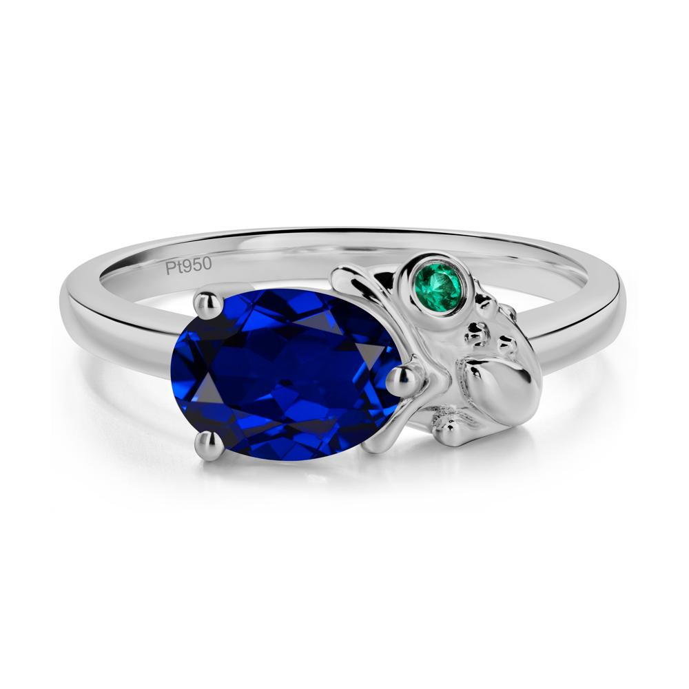 Nature Inspired Toad Sapphire and Emerald Ring - LUO Jewelry #metal_platinum