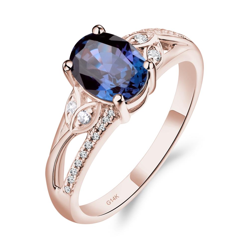 Oval Cut Alexandrite Ring - LUO Jewelry #metal_14k rose gold