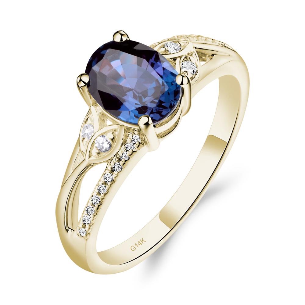 Oval Cut Alexandrite Ring - LUO Jewelry #metal_14k yellow gold