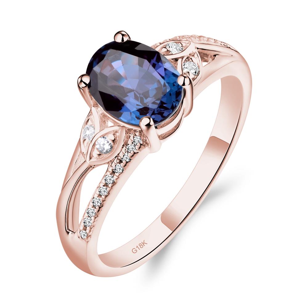 Oval Cut Alexandrite Ring - LUO Jewelry #metal_18k rose gold