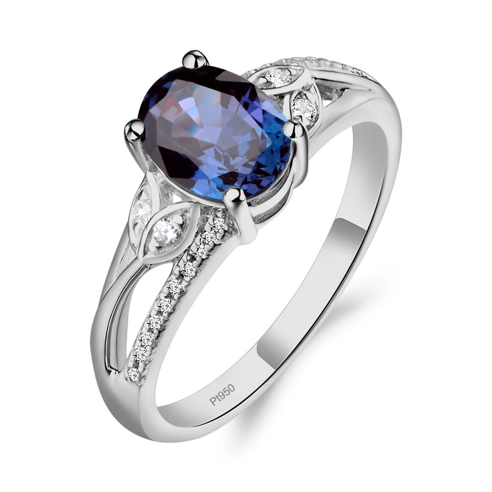 Oval Cut Alexandrite Ring - LUO Jewelry #metal_platinum