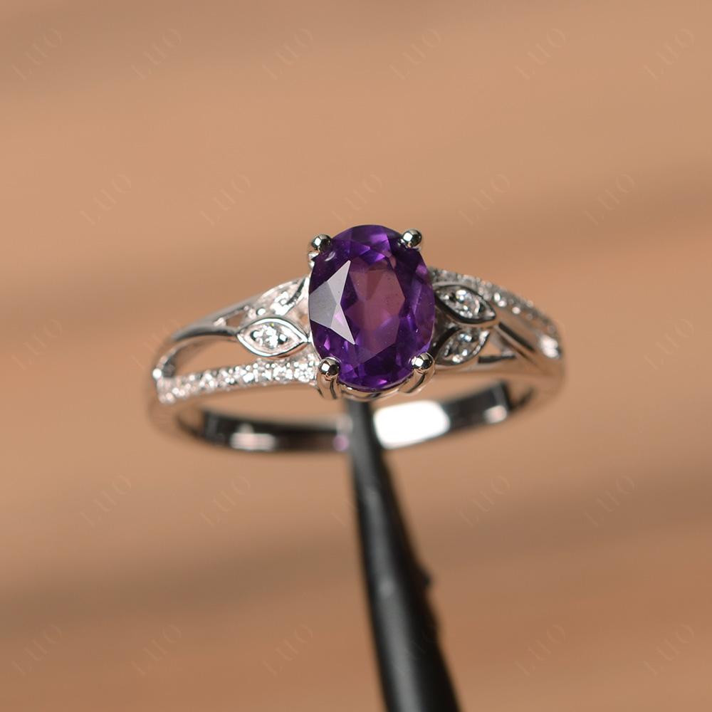 Oval Cut Amethyst Ring - LUO Jewelry 