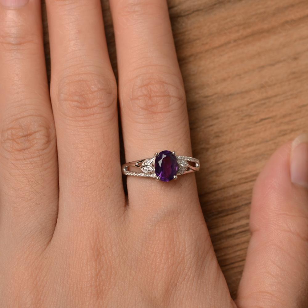 Oval Cut Amethyst Ring - LUO Jewelry 