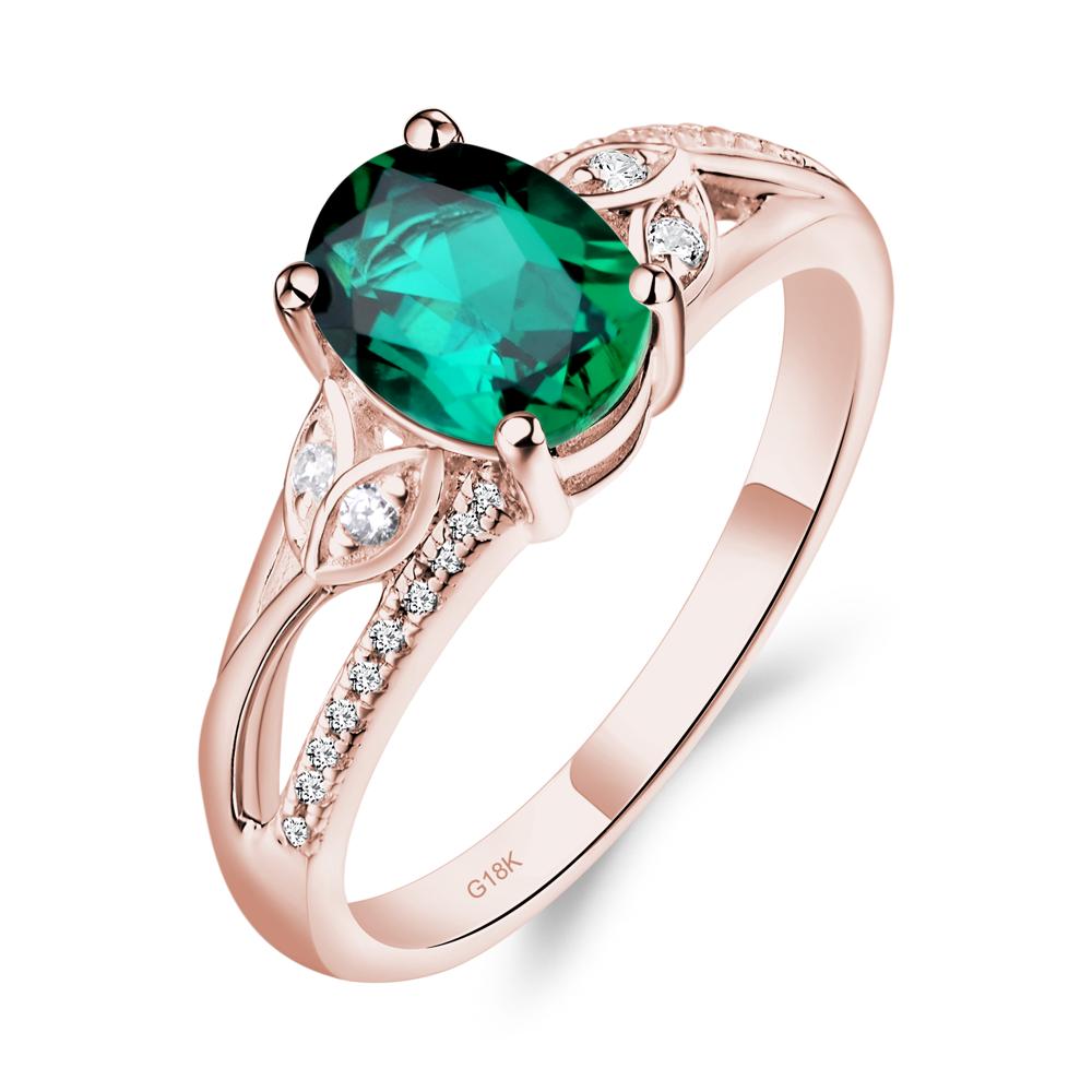 Oval Cut Emerald Ring - LUO Jewelry #metal_18k rose gold