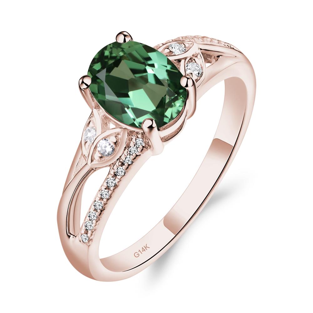 Oval Cut Green Sapphire Ring - LUO Jewelry #metal_14k rose gold