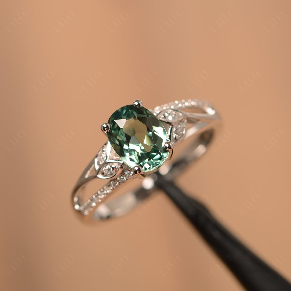 Oval Cut Green Sapphire Ring - LUO Jewelry 