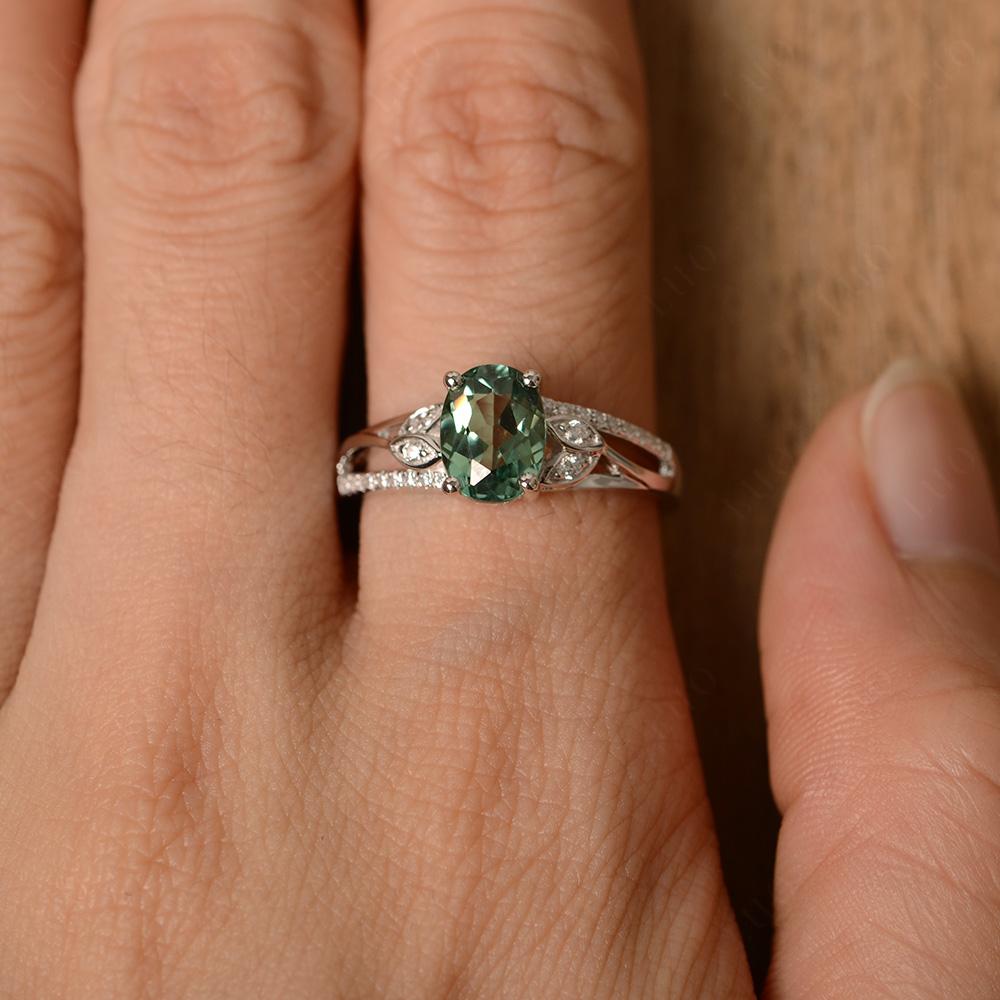 Oval Cut Green Sapphire Ring - LUO Jewelry 