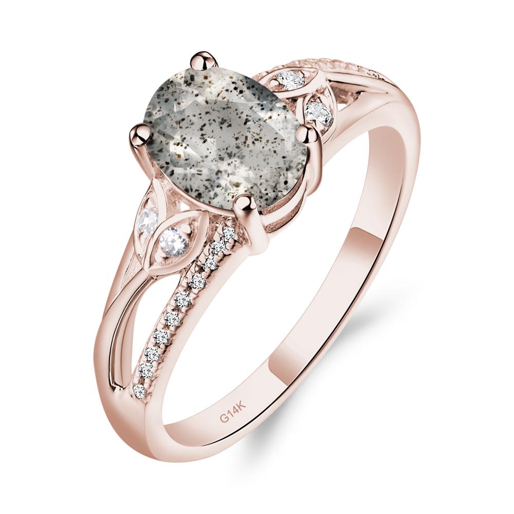 Oval Cut Herkimer Diamond Ring | LUO Jewelry #metal_14k rose gold