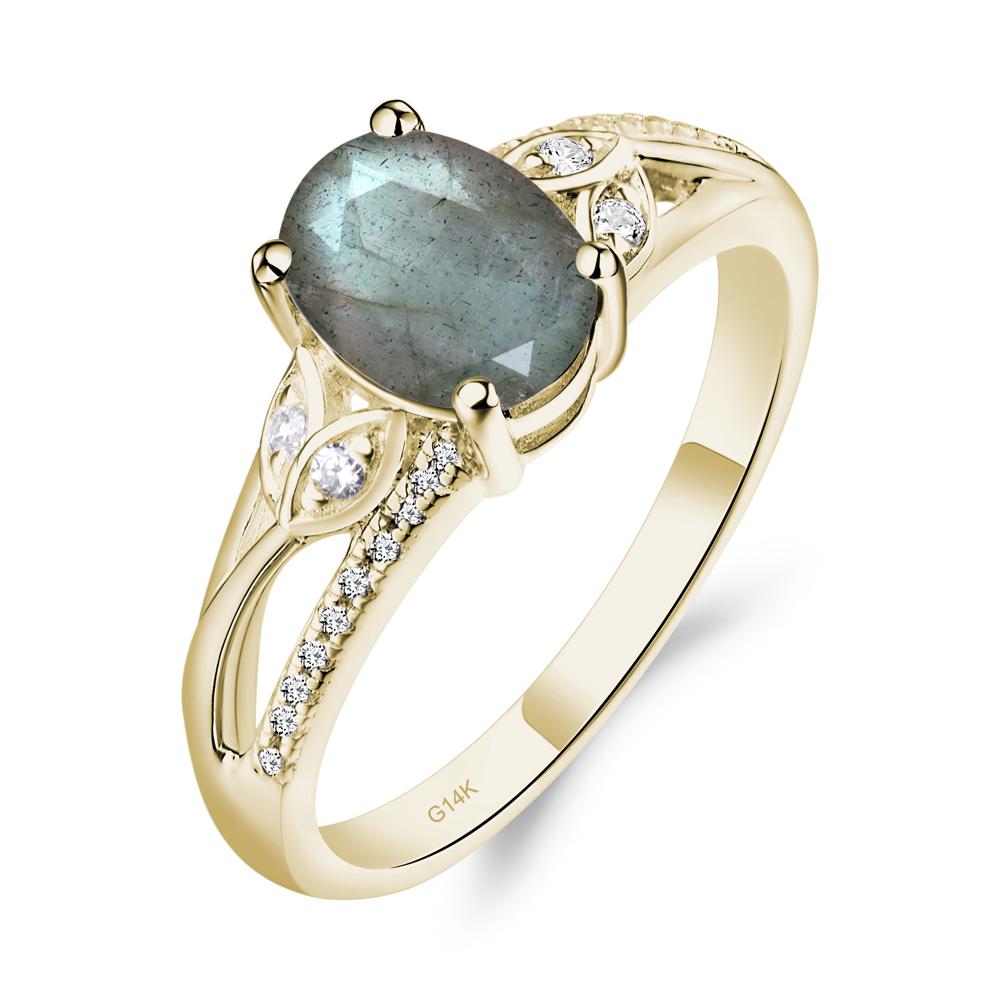 Oval Cut Labradorite Ring - LUO Jewelry #metal_14k yellow gold