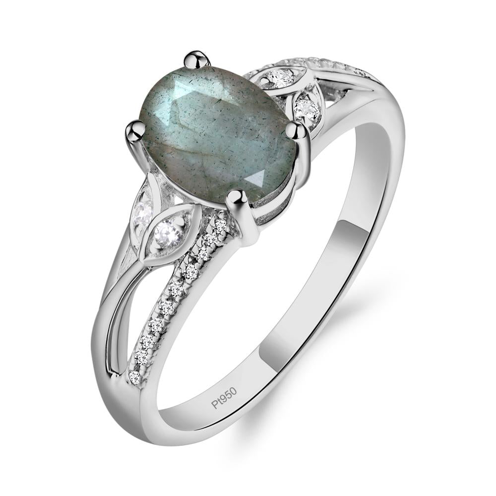 Oval Cut Labradorite Ring - LUO Jewelry #metal_platinum