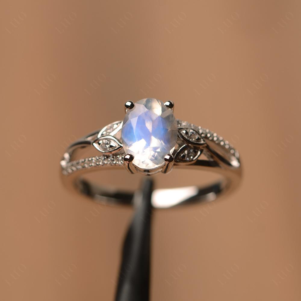 Oval Cut Moonstone Ring - LUO Jewelry 