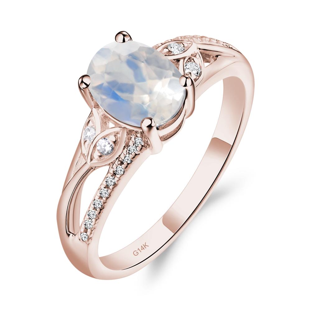 Oval Cut Moonstone Ring - LUO Jewelry #metal_14k rose gold