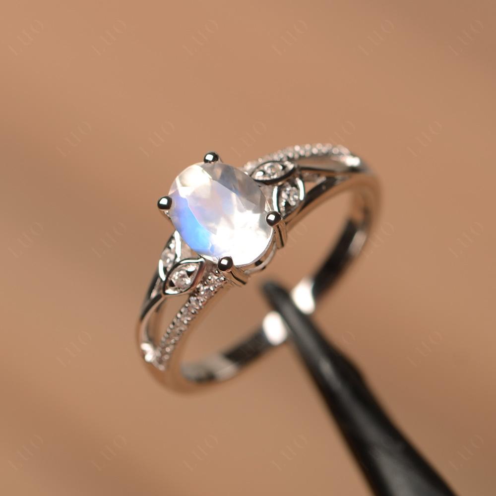 Oval Cut Moonstone Ring - LUO Jewelry 