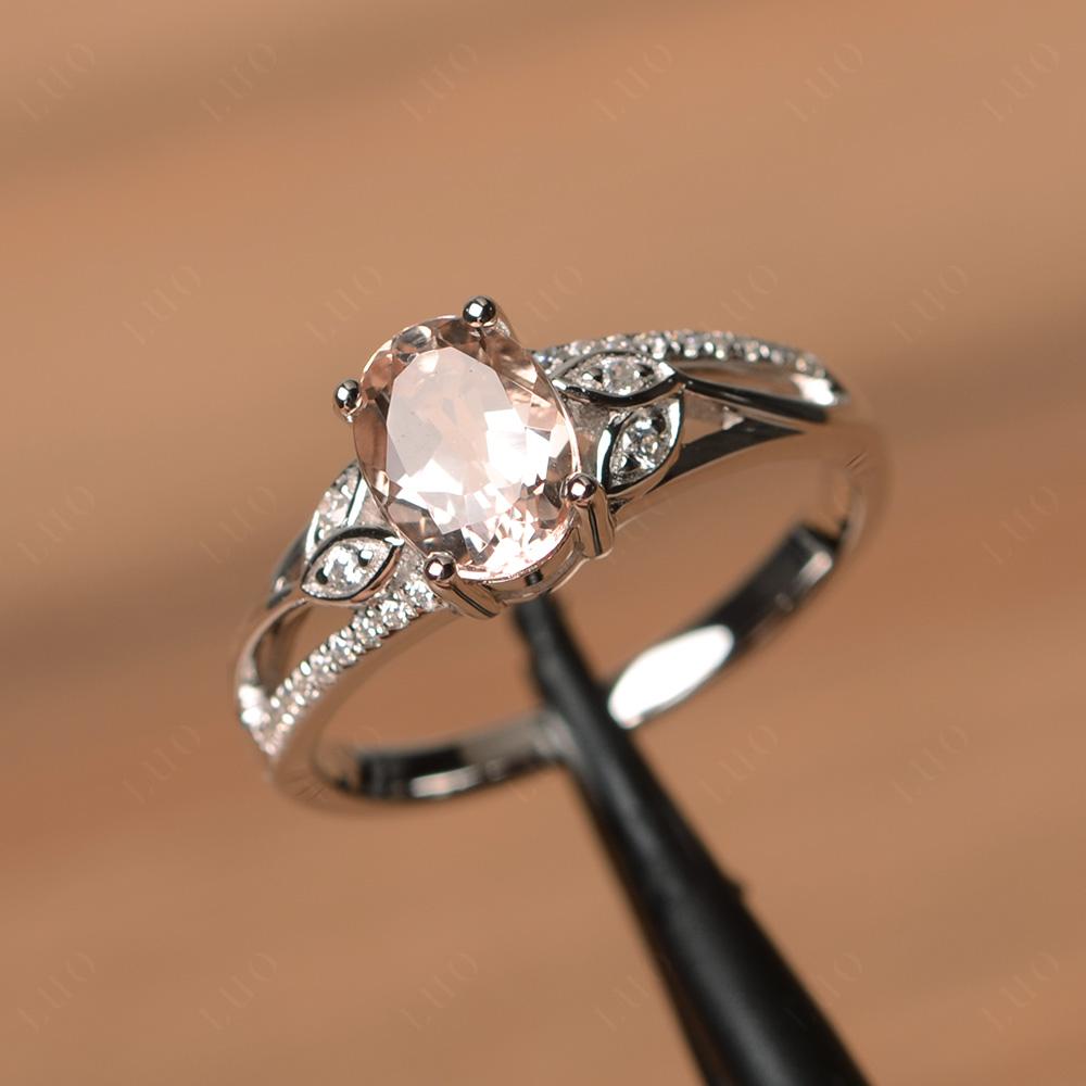 Oval Cut Morganite Ring - LUO Jewelry 