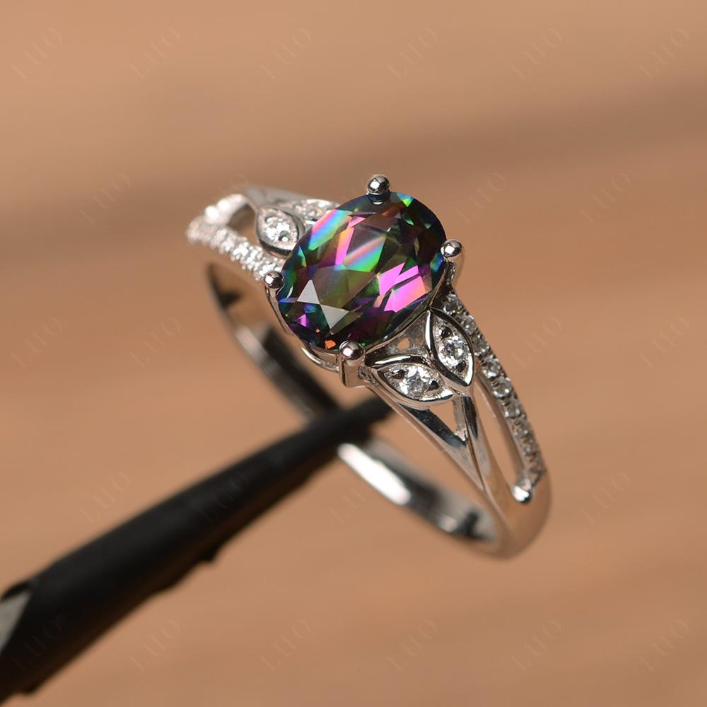 Oval Cut Mystic Topaz Ring - LUO Jewelry 