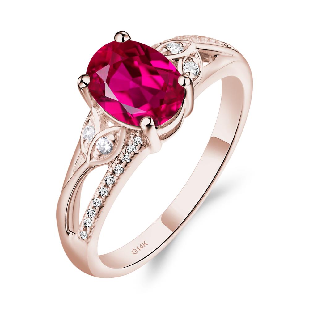 Oval Cut Ruby Ring | LUO Jewelry #metal_14k rose gold