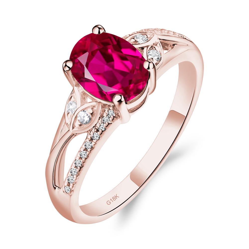 Oval Cut Ruby Ring | LUO Jewelry #metal_18k rose gold