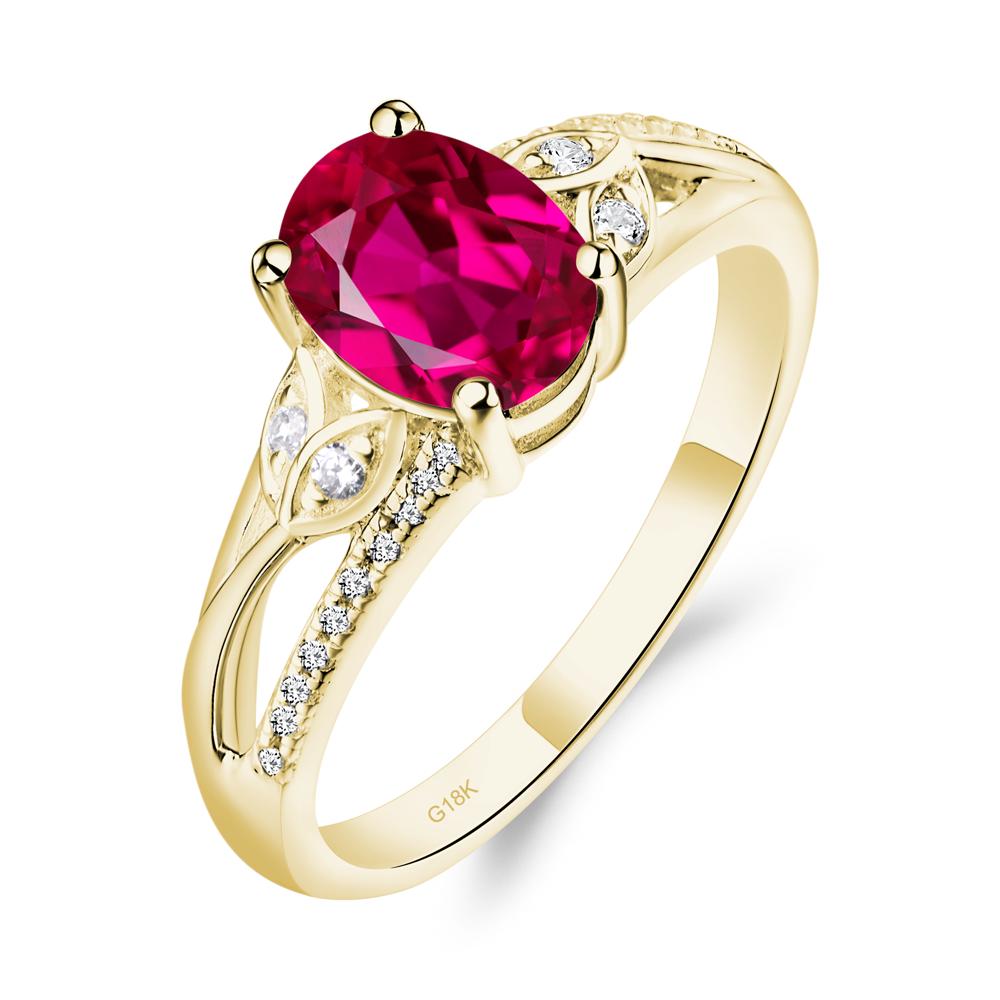 Oval Cut Ruby Ring | LUO Jewelry #metal_18k yellow gold