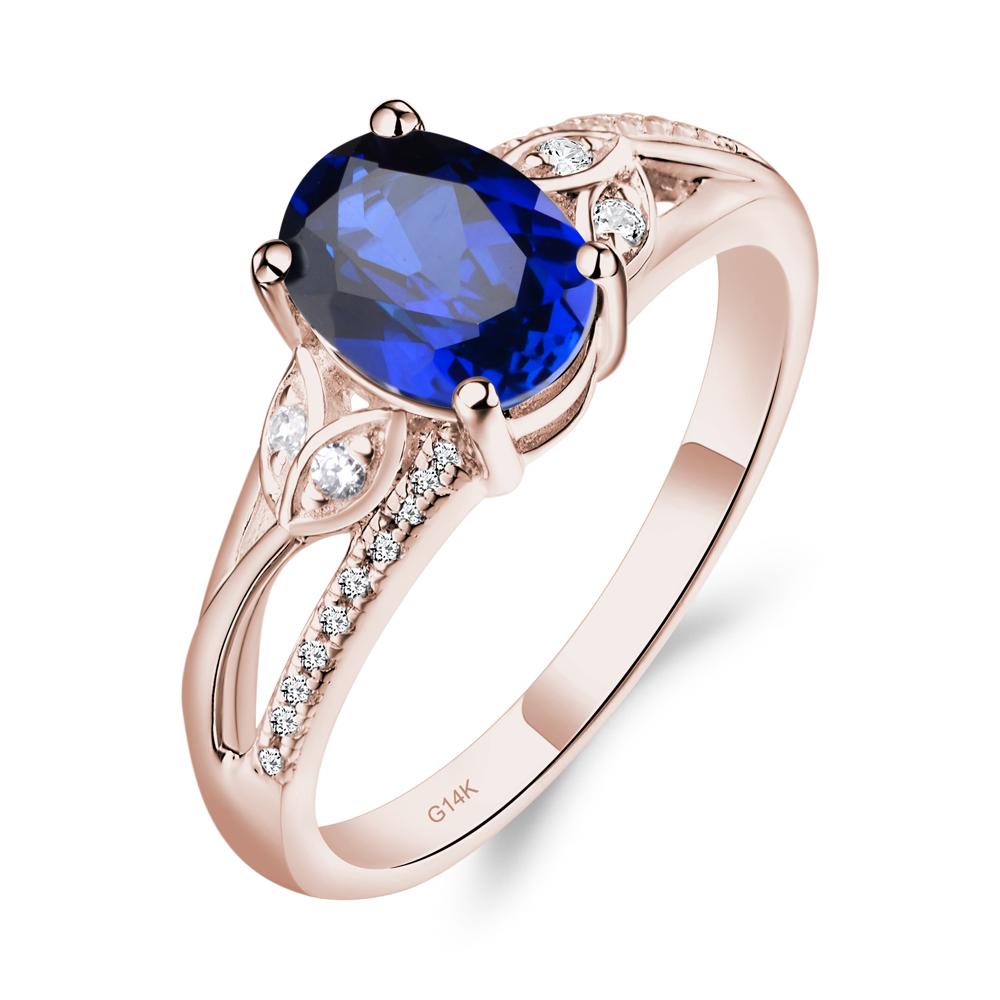 Oval Cut Sapphire Ring - LUO Jewelry #metal_14k rose gold