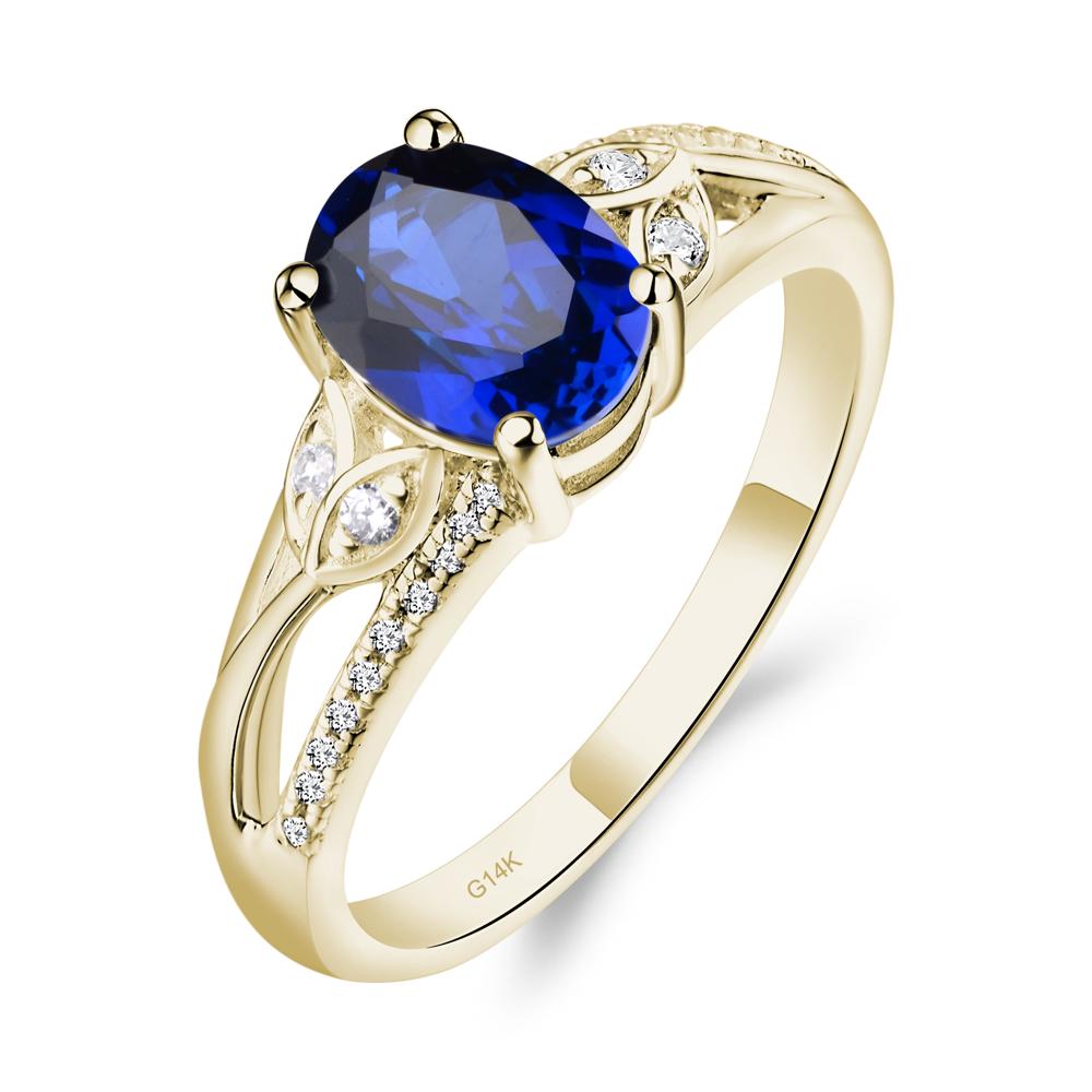 Oval Cut Sapphire Ring - LUO Jewelry #metal_14k yellow gold