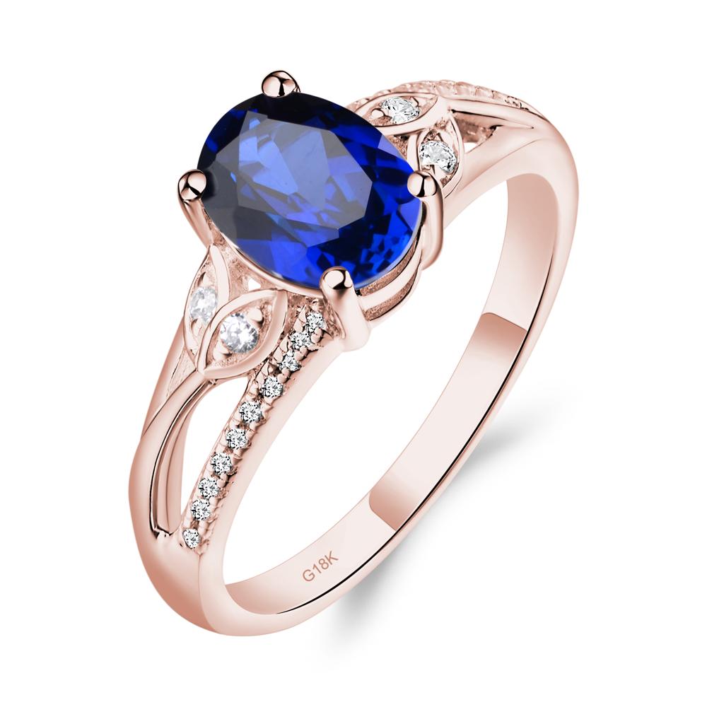 Oval Cut Sapphire Ring - LUO Jewelry #metal_18k rose gold