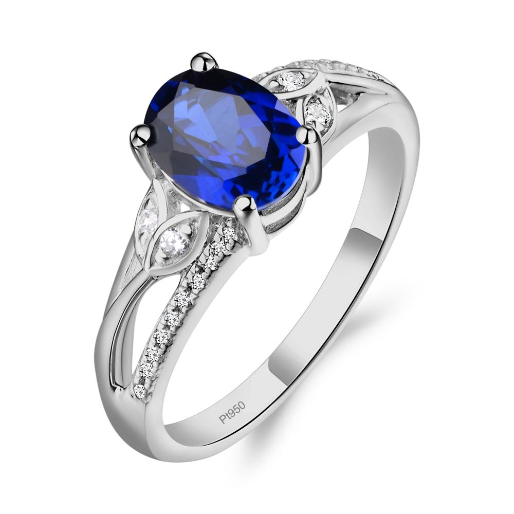 Oval Cut Sapphire Ring - LUO Jewelry #metal_platinum