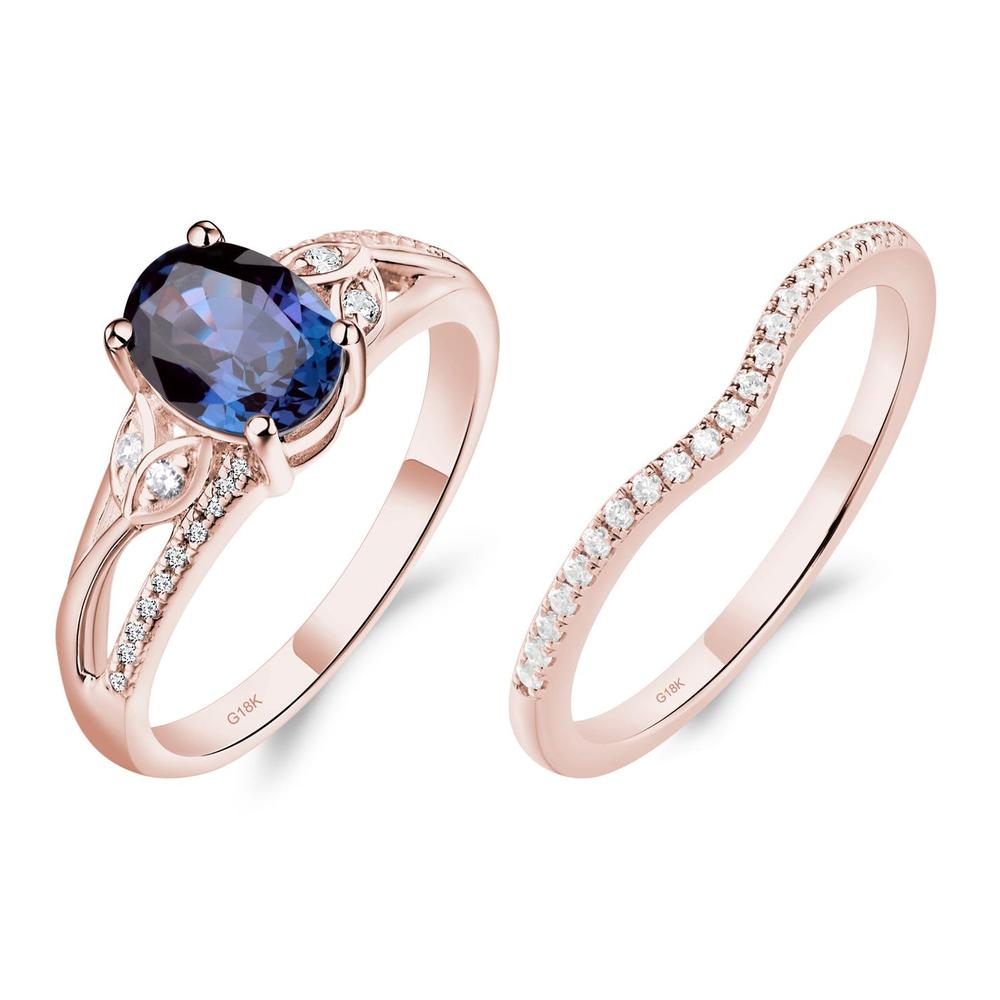 Oval Cut Alexandrite Ring - LUO Jewelry #metal_18k rose gold