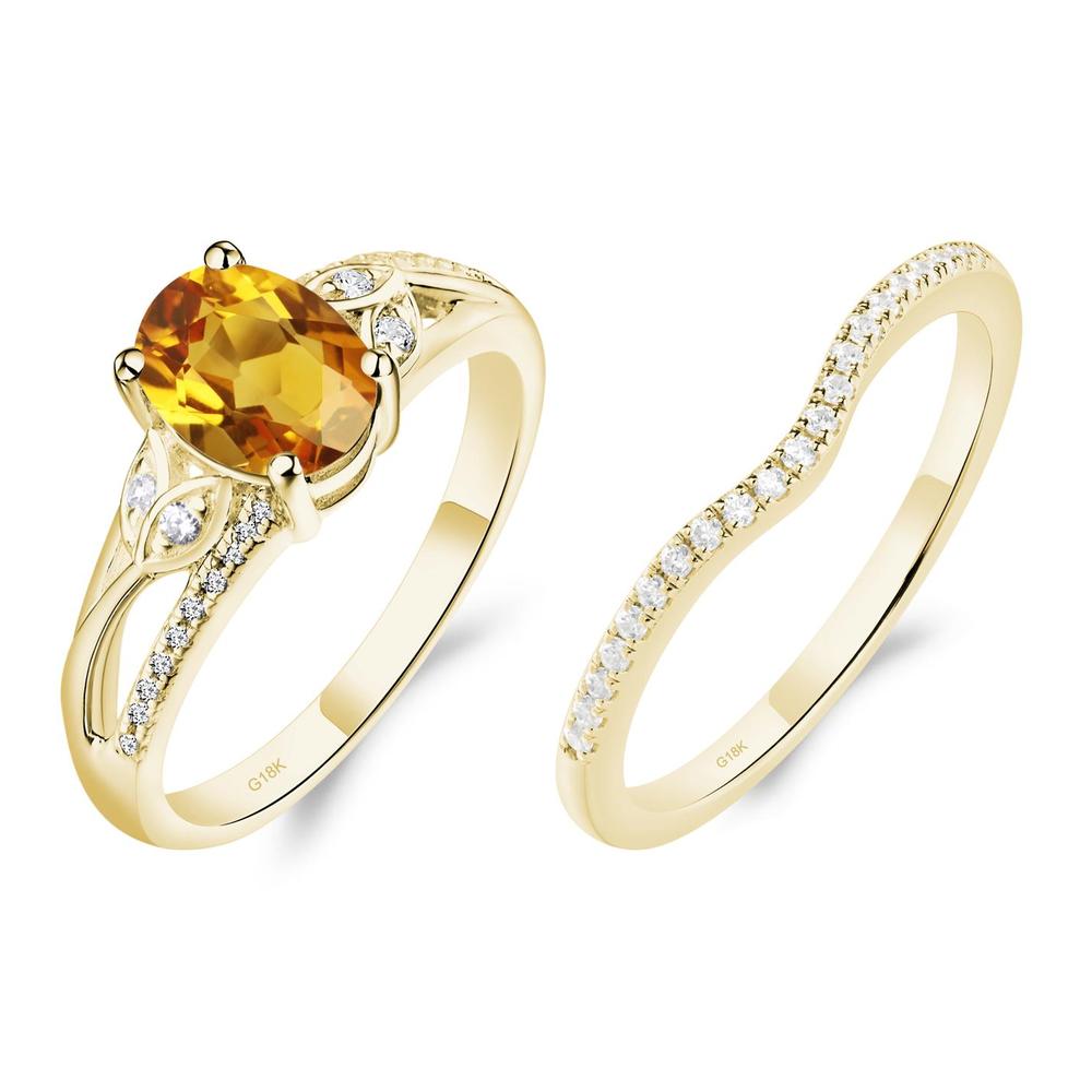 Oval Cut Citrine Ring - LUO Jewelry #metal_18k yellow gold