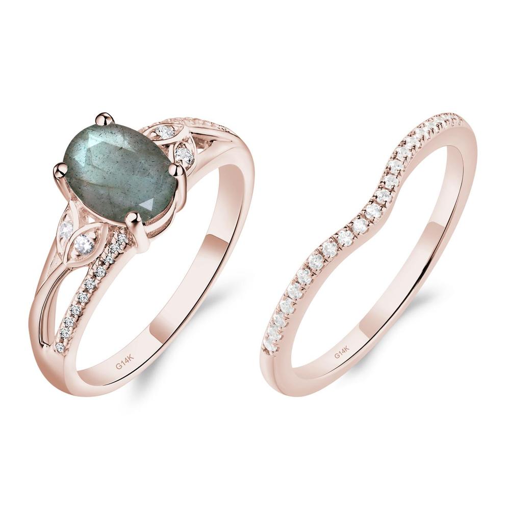 Oval Cut Labradorite Ring - LUO Jewelry #metal_14k rose gold