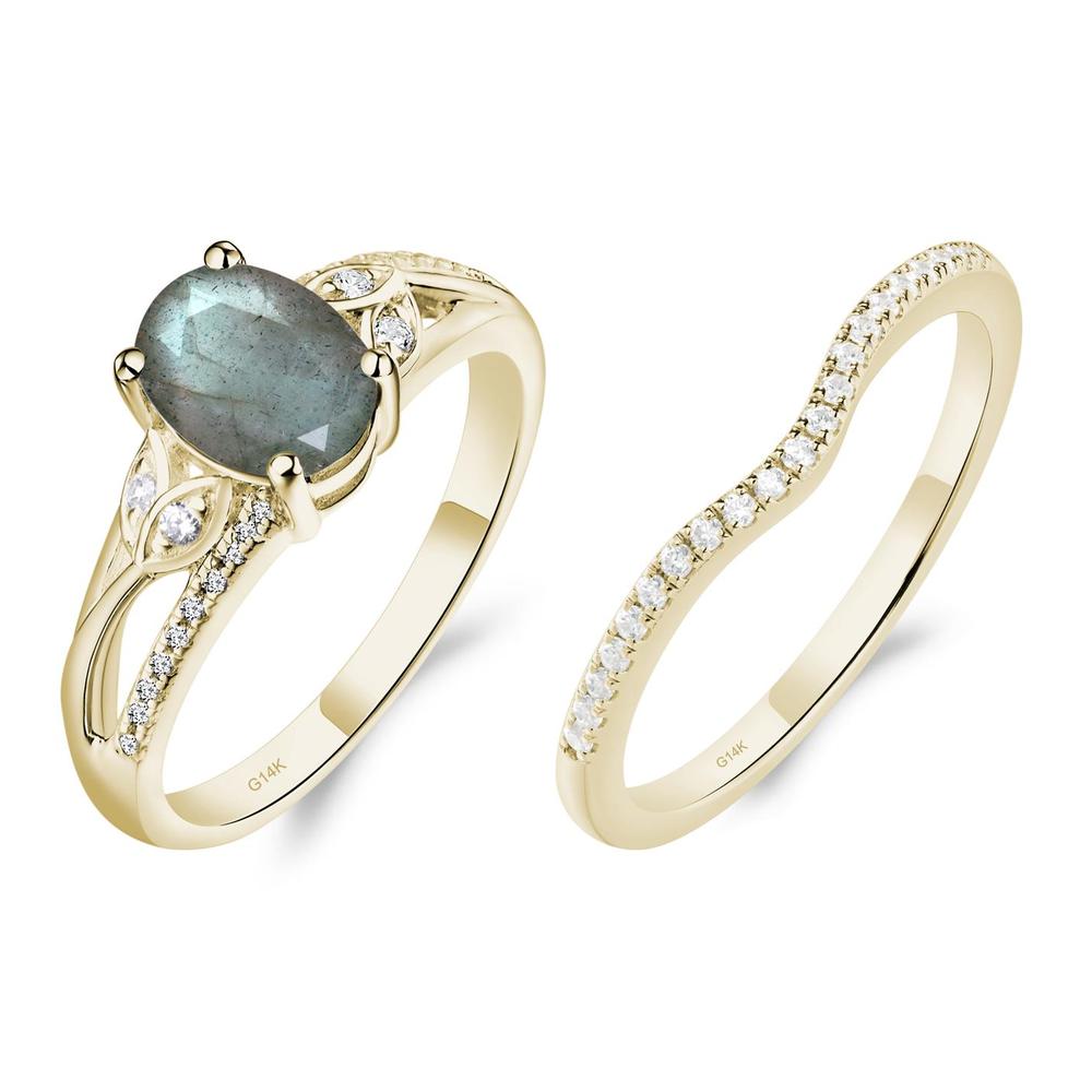 Oval Cut Labradorite Ring - LUO Jewelry #metal_14k yellow gold