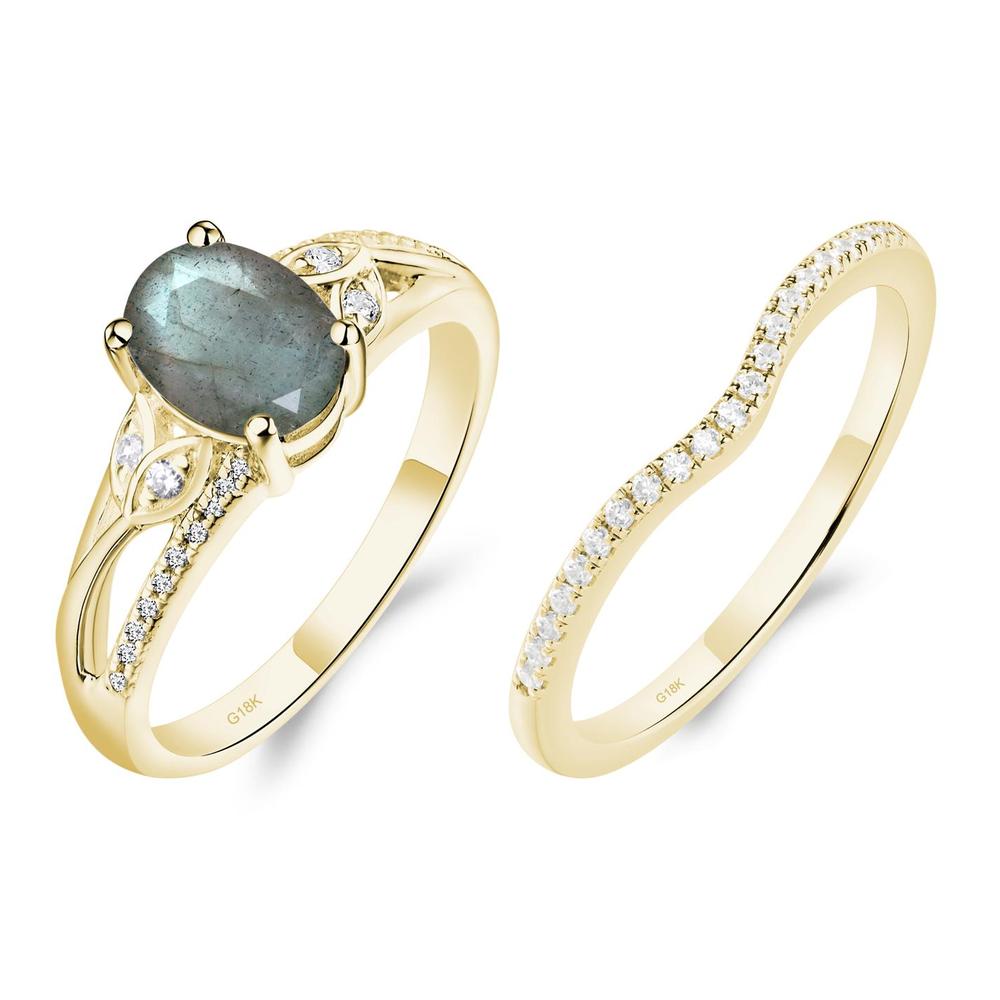 Oval Cut Labradorite Ring - LUO Jewelry #metal_18k yellow gold