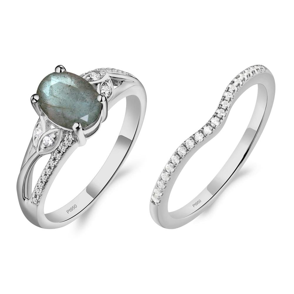 Oval Cut Labradorite Ring - LUO Jewelry #metal_platinum