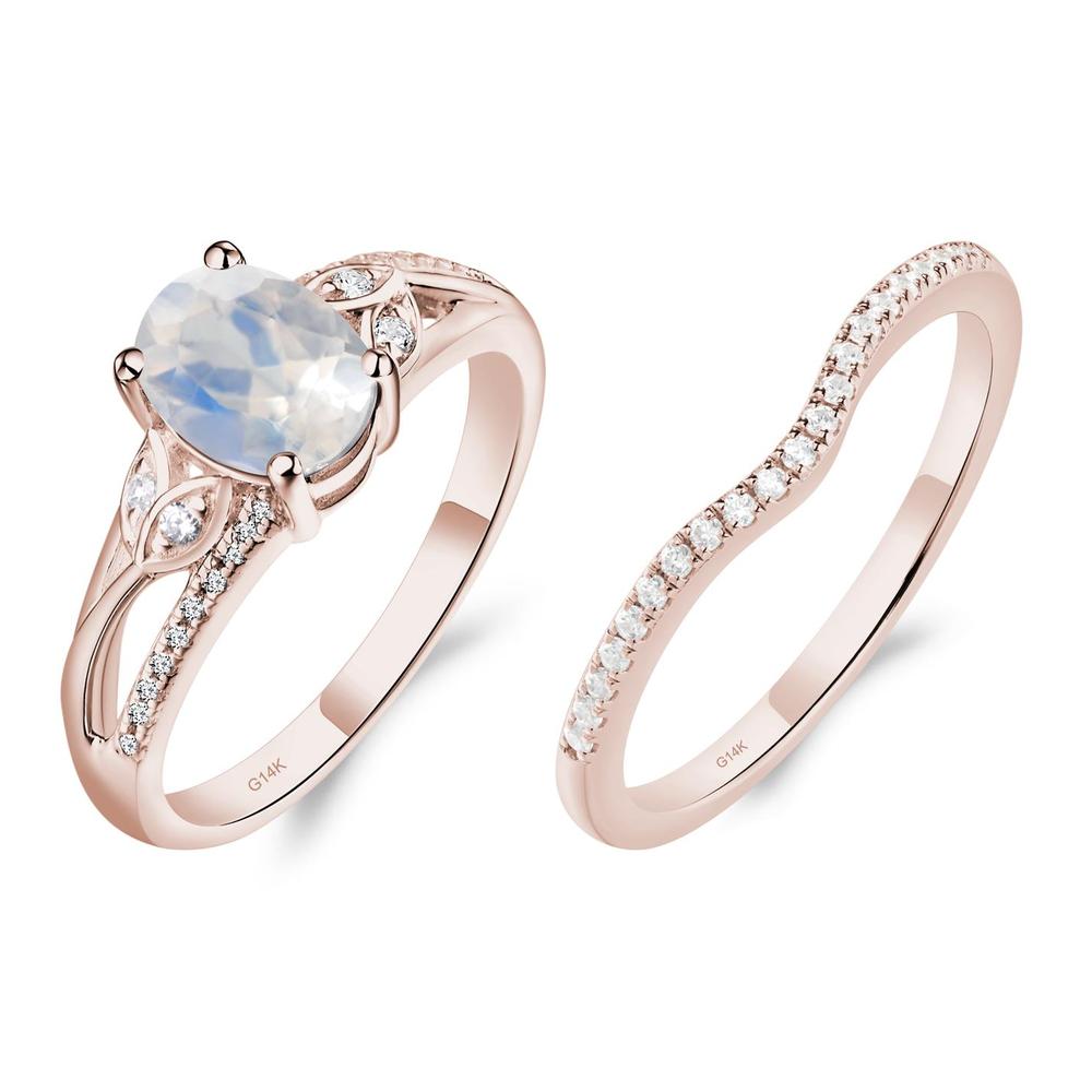 Oval Cut Moonstone Ring - LUO Jewelry #metal_14k rose gold