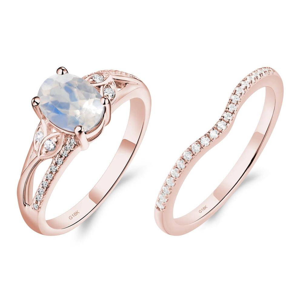 Oval Cut Moonstone Ring - LUO Jewelry #metal_18k rose gold