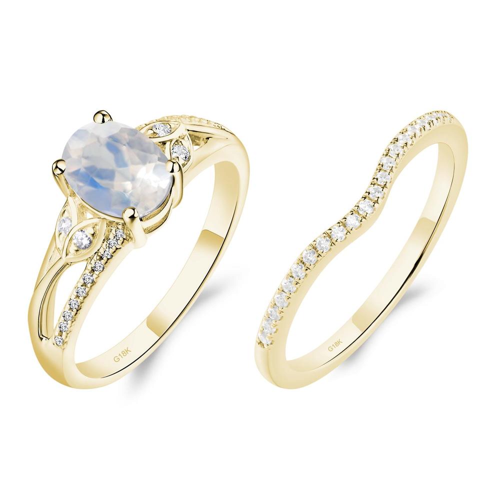 Oval Cut Moonstone Ring - LUO Jewelry #metal_18k yellow gold