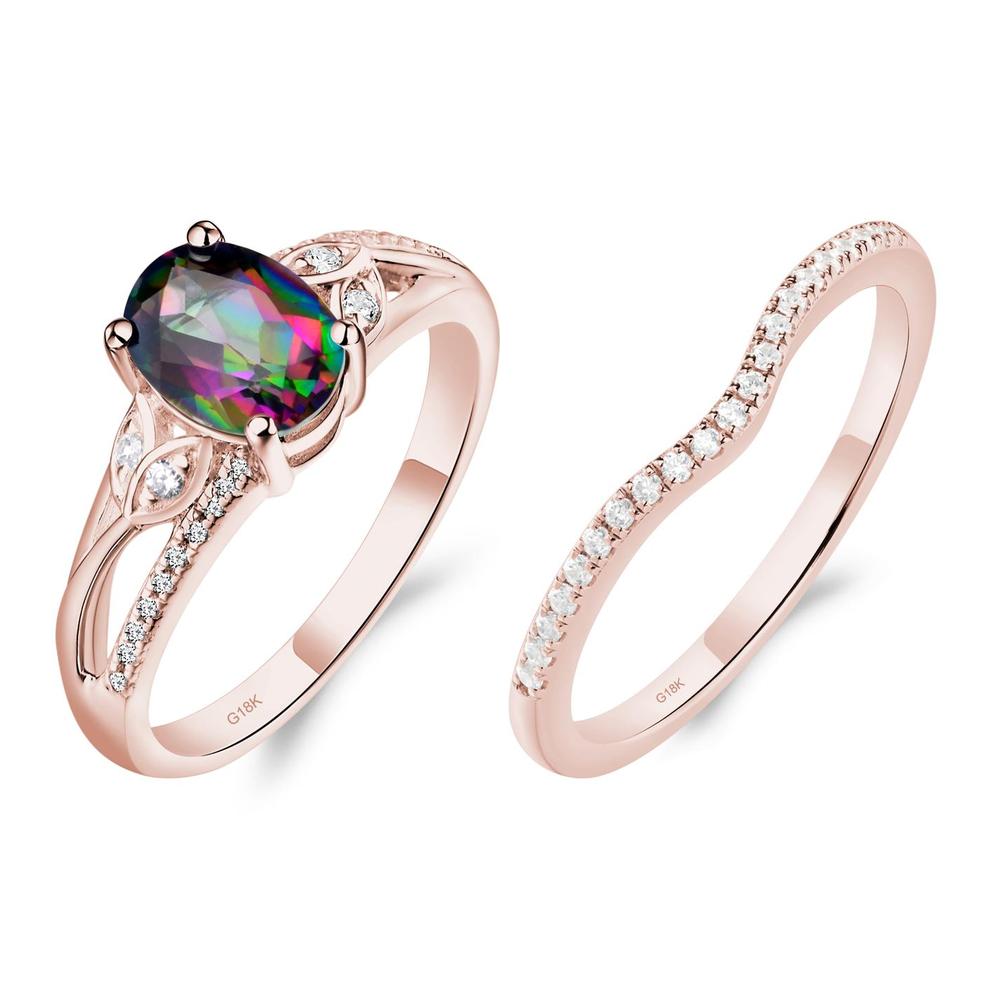 Oval Cut Mystic Topaz Ring - LUO Jewelry #metal_18k rose gold