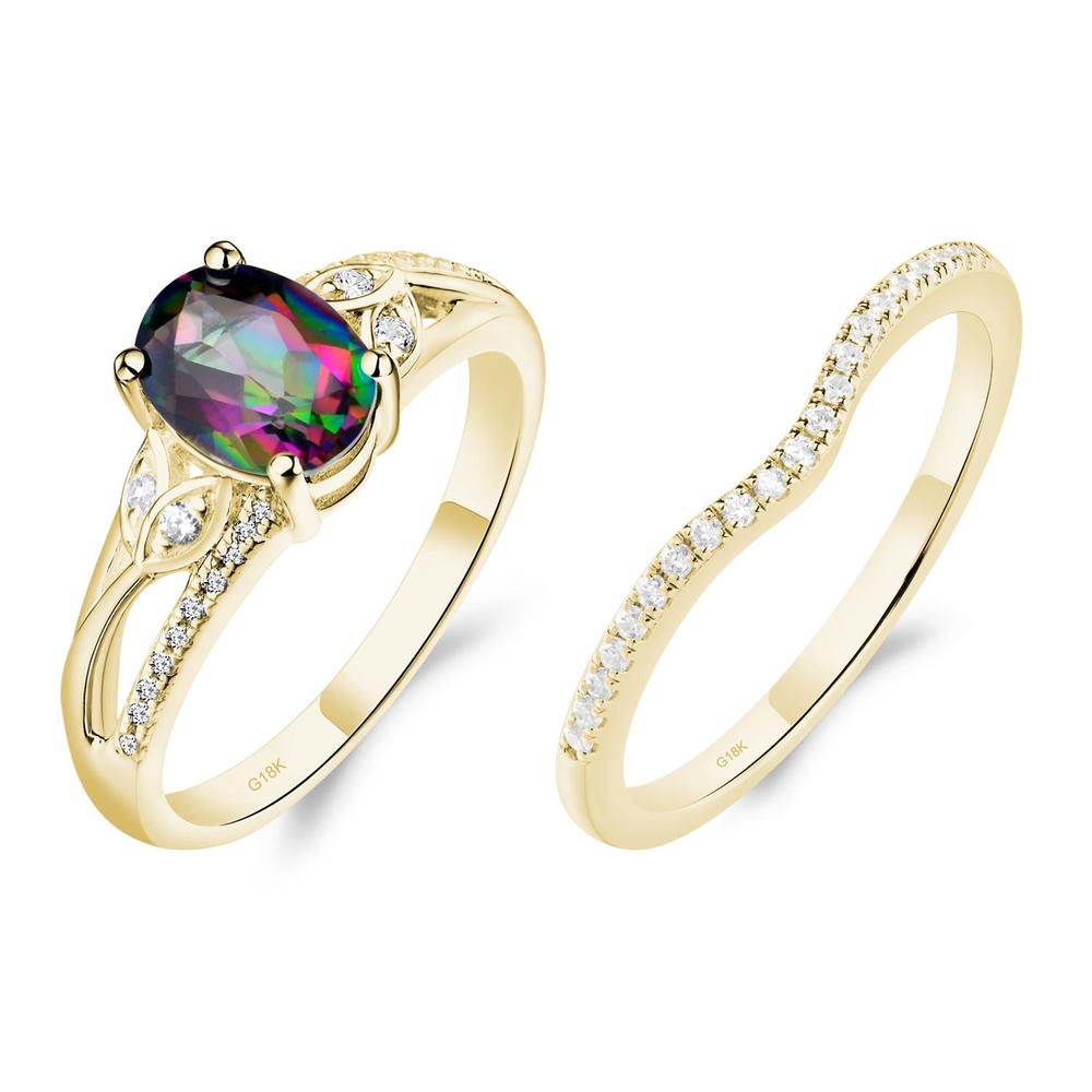 Oval Cut Mystic Topaz Ring - LUO Jewelry #metal_18k yellow gold