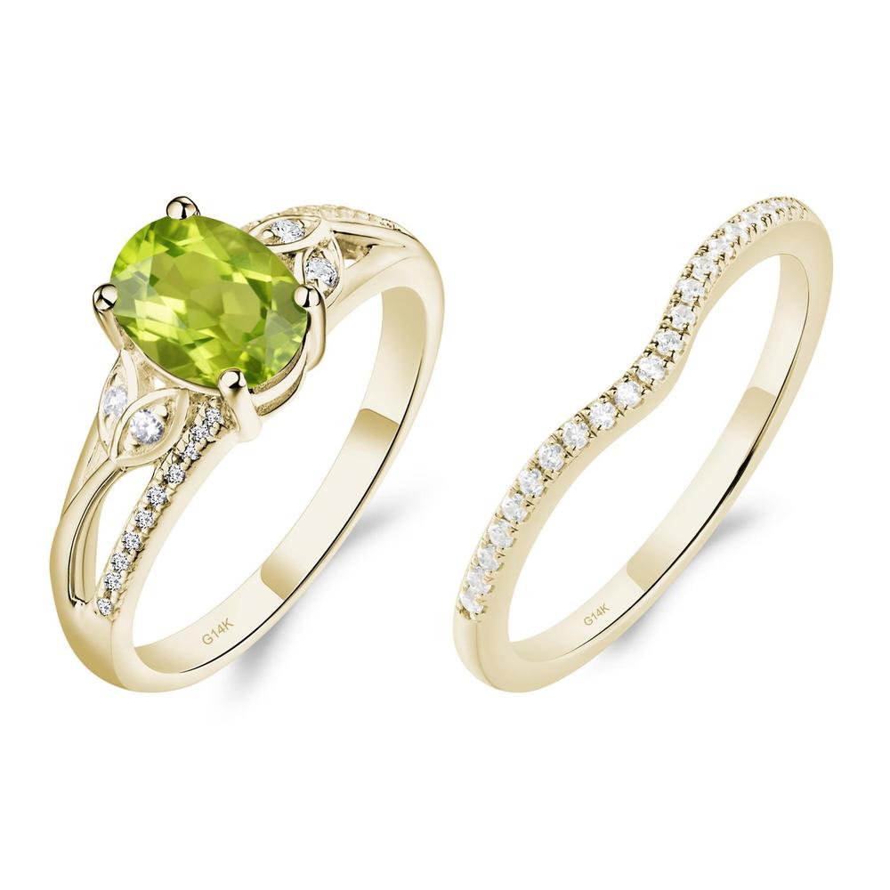 Oval Cut Peridot Ring - LUO Jewelry #metal_14k yellow gold